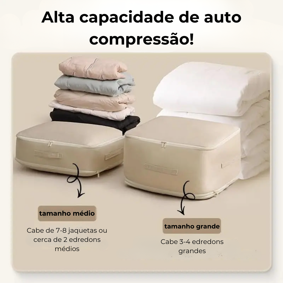 Organizador de auto compressão - mantenha sua casa organizada