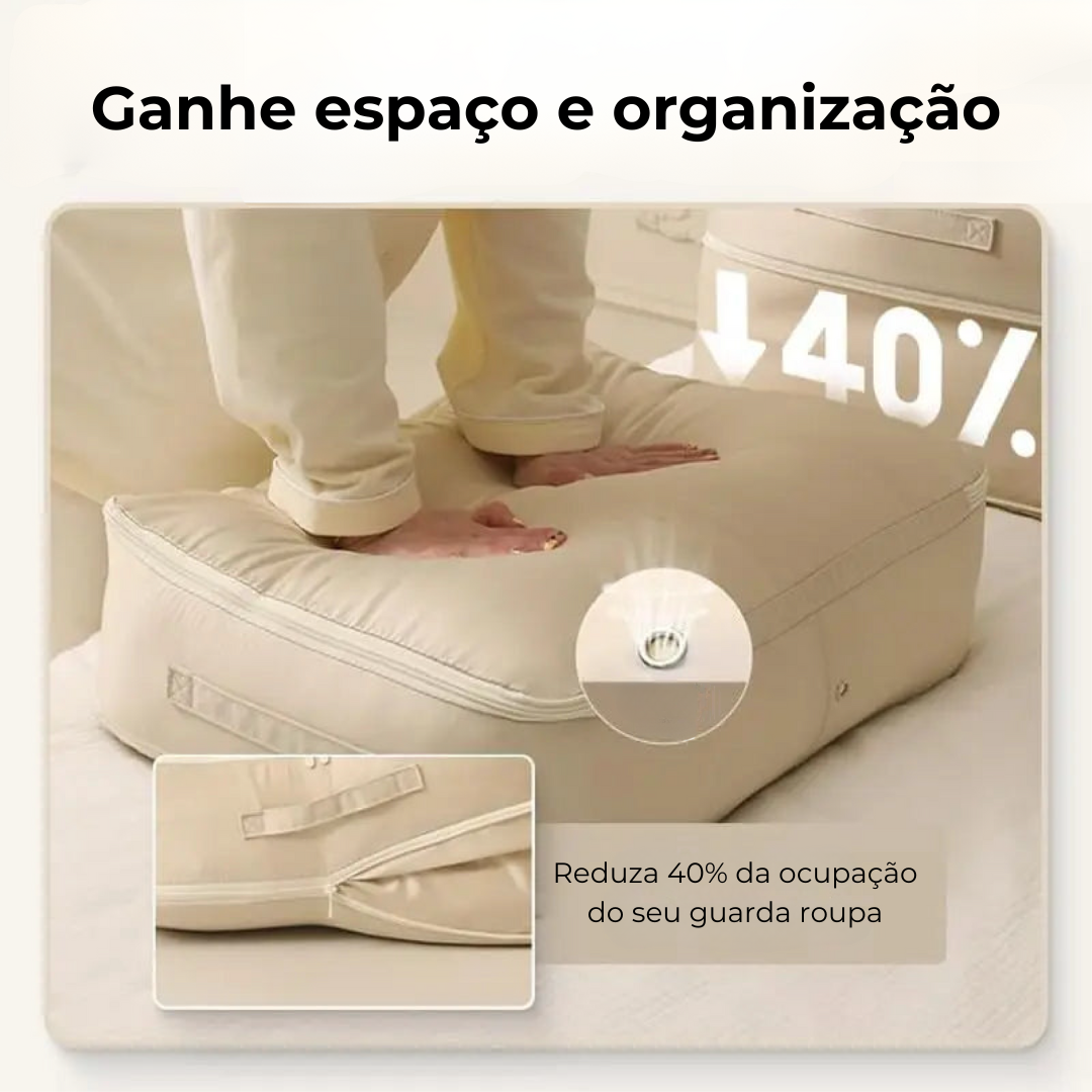 Organizador de auto compressão - mantenha sua casa organizada